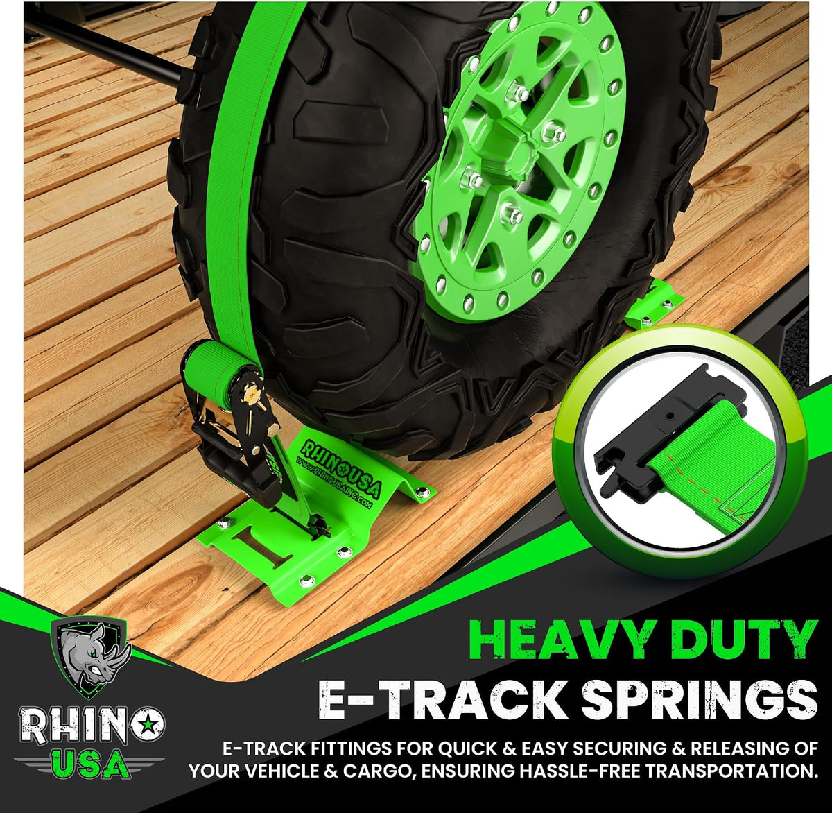 Wheel Chock Tie down Kit (4,500Lb) - 2 Straps & 4 Chocks