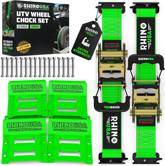 Wheel Chock Tie down Kit (4,500Lb) - 2 Straps & 4 Chocks